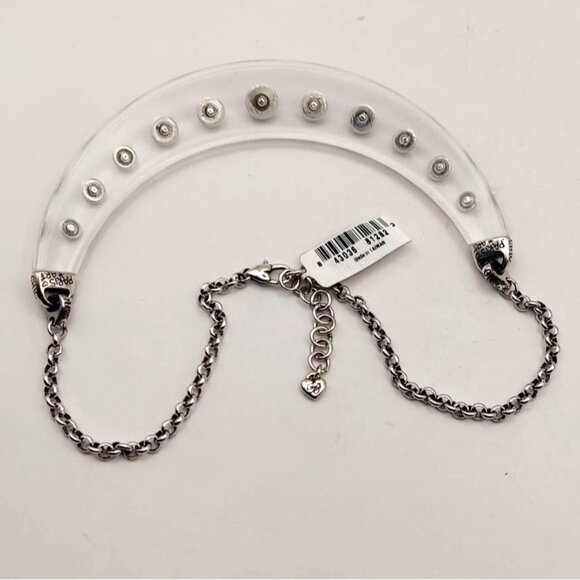 NWT Brighton On The Rocks Collar Necklace Crystal Silverplated Retired IN7892P39 - Picture 6 of 8